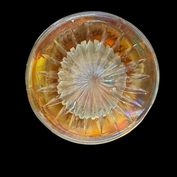 Antique Imperial Carnival Glass 1912 Marigold Beaded Bullseye Swung Vase - Picture 8 of 8